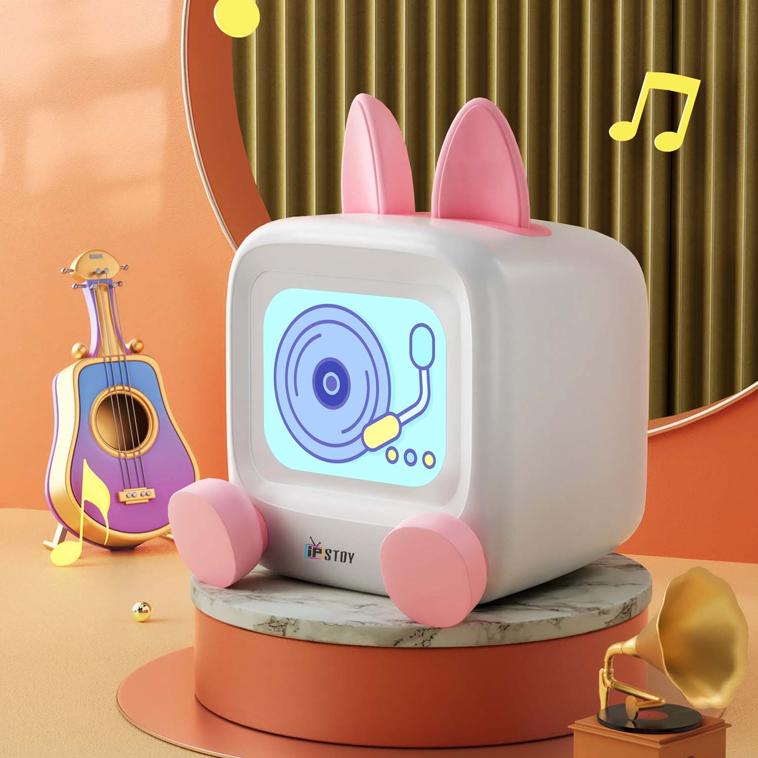 IPSTOY militv desktop clock alarm clock portable Bluetooth speaker computer desktop ornaments 2025 new mini creative electronic calendar cute rabbit pendant gift Personal stereos