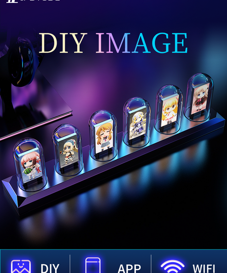 ipstube Nixie tube clock, IPS color screen, digital clock, DIY analog digital tube clock