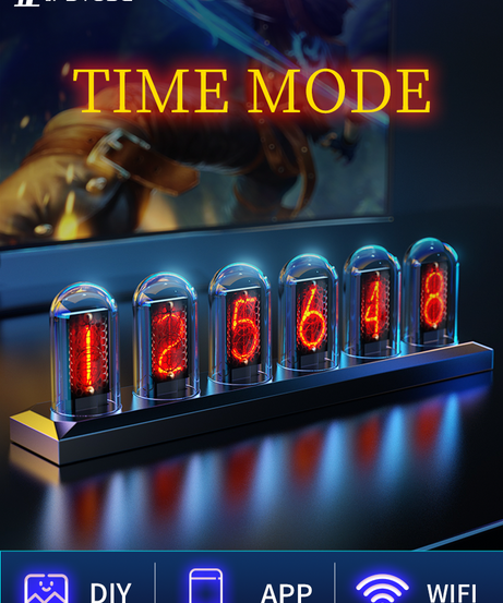 ipstube Nixie tube clock, IPS color screen, digital clock, DIY ipstube Nixie tube clock, IPS color screen, digital clock, DIY