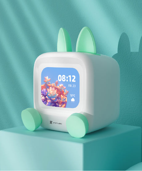 MILITV desktop clock alarm clock smart pet robot ornaments 2025 new mini creative electronic calendar cute little rabbit ornaments gift