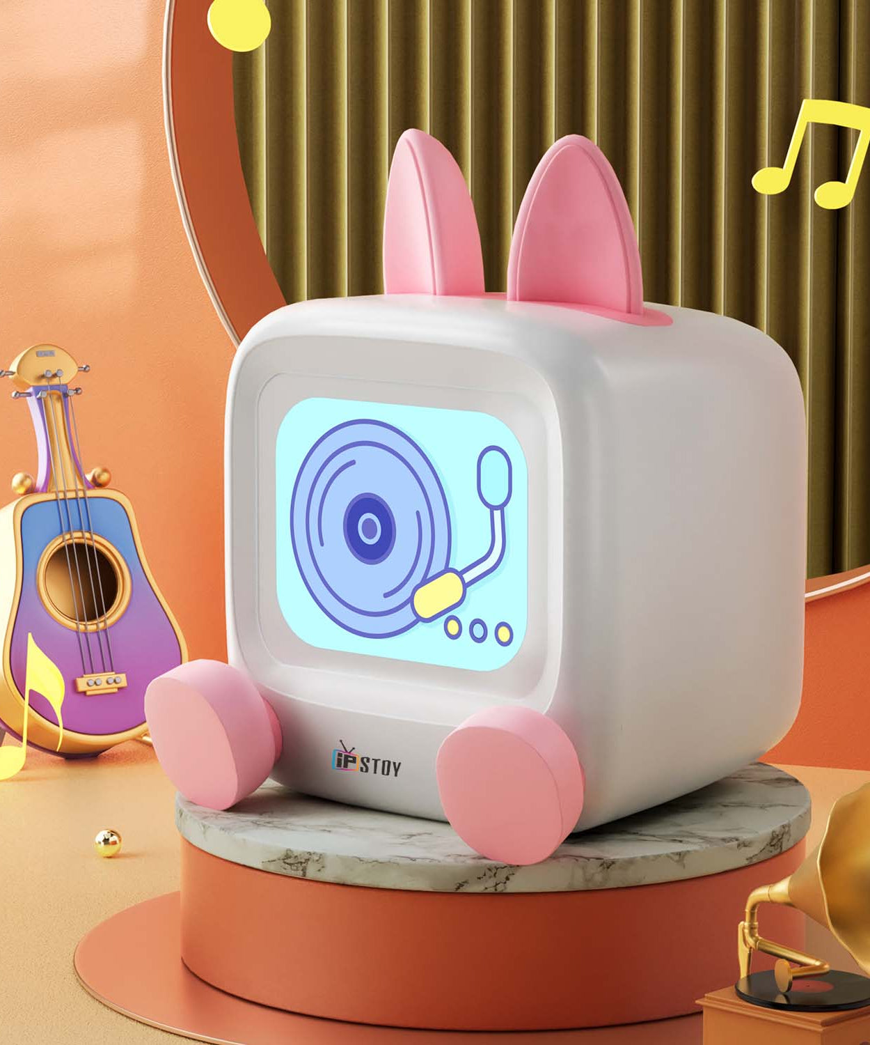 IPSTOY militv desktop clock alarm clock portable Bluetooth speaker computer desktop ornaments 2025 new mini creative electronic calendar cute rabbit pendant gift  Personal stereos