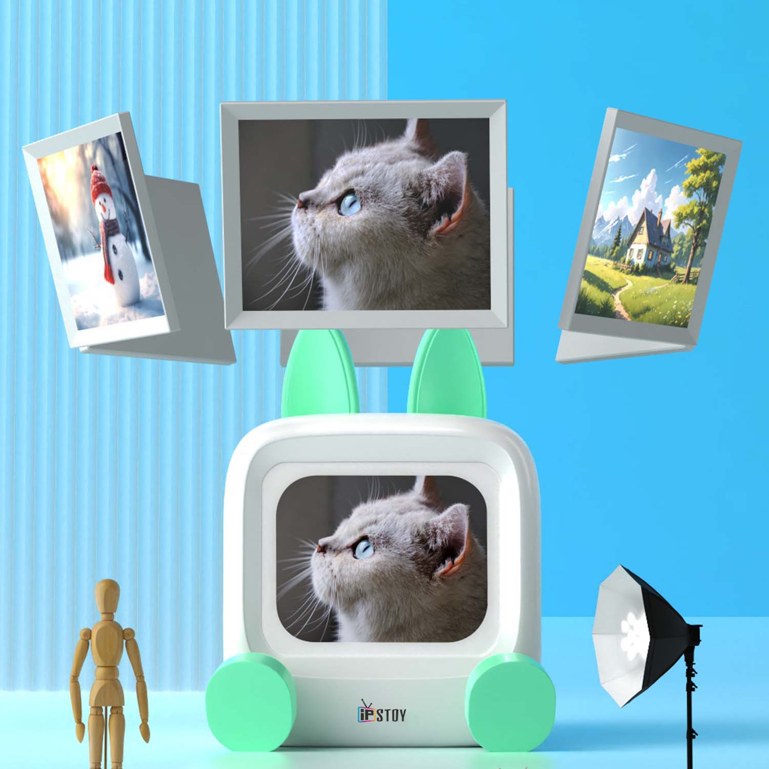 IPSTOY militv desktop clock alarm clock portable Bluetooth speaker computer desktop ornaments 2025 new mini creative electronic calendar cute rabbit pendant gift  Personal stereos