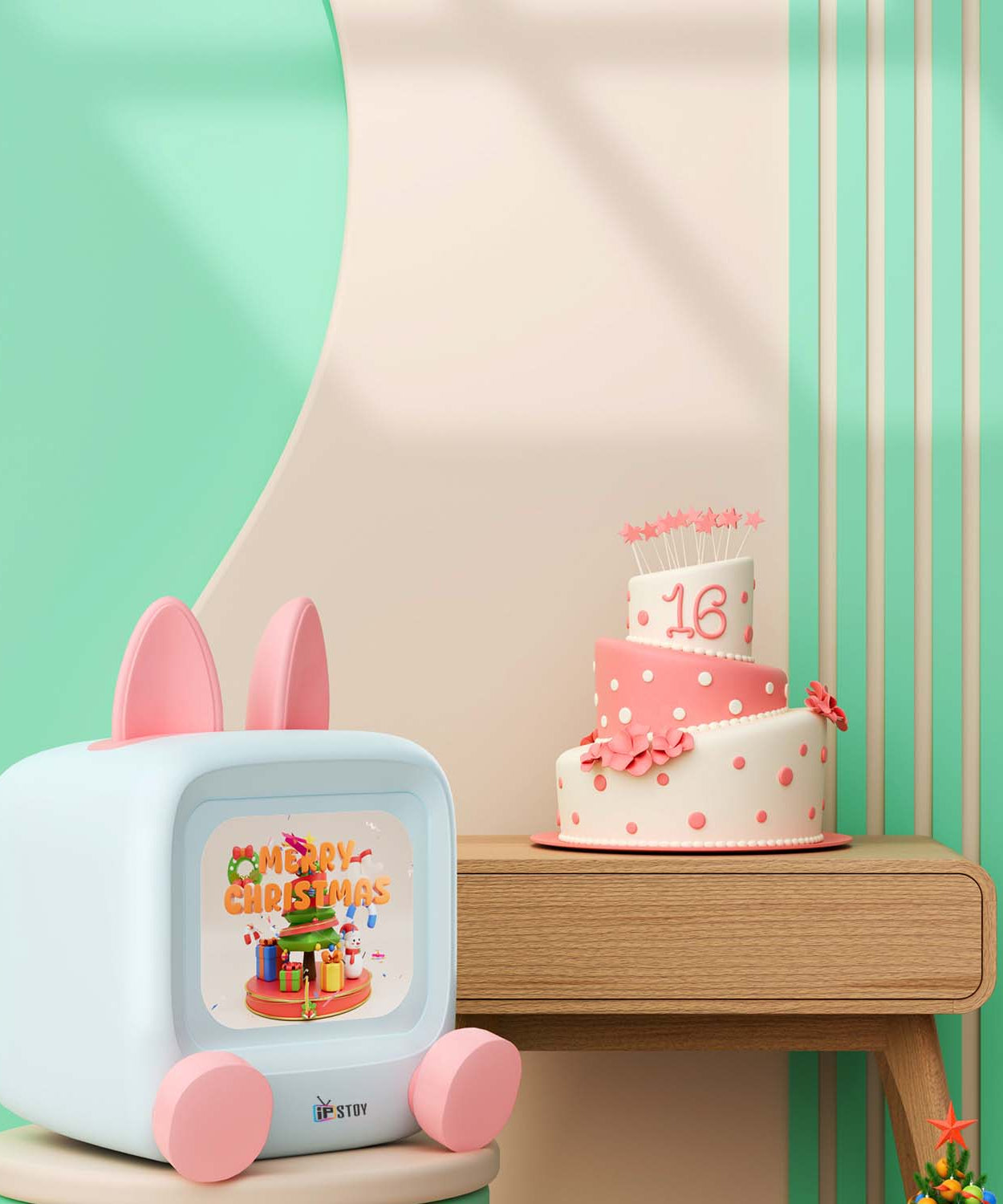 IPSTOY militv desktop clock alarm clock portable Bluetooth speaker computer desktop ornaments 2025 new mini creative electronic calendar cute rabbit pendant gift  Personal stereos