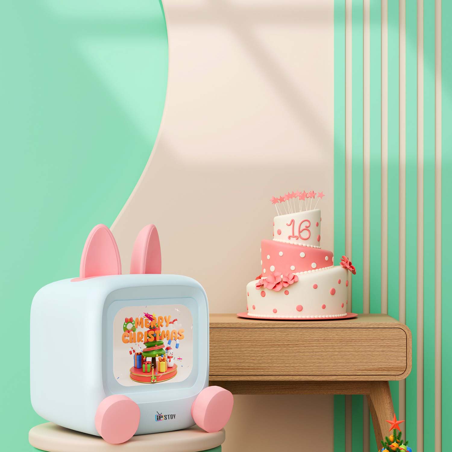 IPSTOY militv desktop clock alarm clock portable Bluetooth speaker computer desktop ornaments 2025 new mini creative electronic calendar cute rabbit pendant gift  Personal stereos